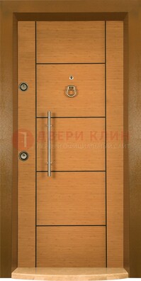 Коричневая входная дверь c МДФ панелью ЧД-13 в частный дом в Раменском
