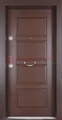 Коричневая входная дверь c МДФ панелью ЧД-28 в частный дом в Раменском