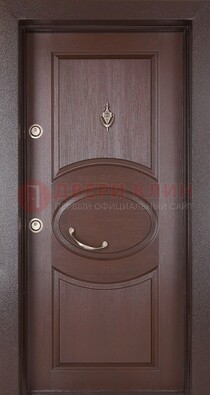 Коричневая входная дверь c МДФ панелью ЧД-36 в частный дом в Раменском