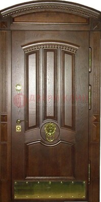 Хорошая стальная арочная дверь с декоративным элементом ДА-23 в Наро-Фоминске