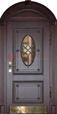 Арочная металлическая дверь с виноритом ДА-38 в Раменском
