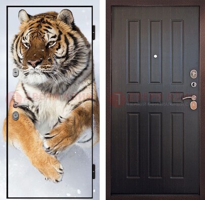Металлическая дверь с фотопечатью тигра ДФ-1 в Раменском