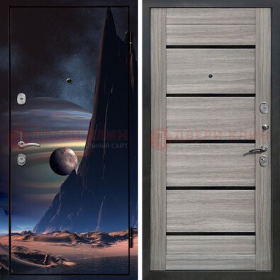 Стальная дверь с фотопечатью космоса ДФ-49 в Раменском