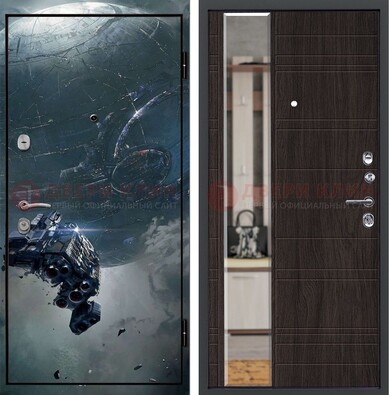 Железная дверь с фотопечатью космической фантастики ДФ-51 в Раменском