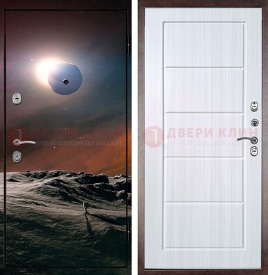 Стальная дверь с фотопечатью планет ДФ-8 в Раменском