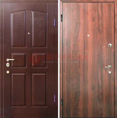 Офисная входная дверь с МДФ ламинат внутри ДМ-101 в Раменском