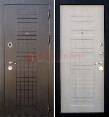 Темная железная дверь с МДФ ДМ-149 для деревянного дома в Балашихе
