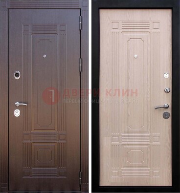 Коричневая входная дверь с МДФ ДМ-173 для кирпичного дома в Раменском