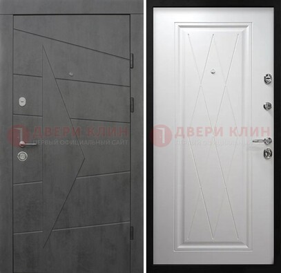 Темная железная дверь МДФ с рисунком ДМ-194 в Раменском