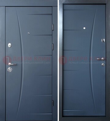 Серая входная дверь с фигурной фрезеровкой МДФ ДМ-213 в Раменском