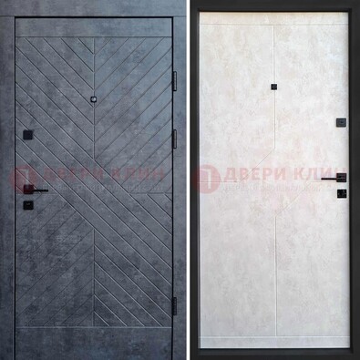 Серая железная дверь с филенчатой МДФ ДМ-217 в Раменском