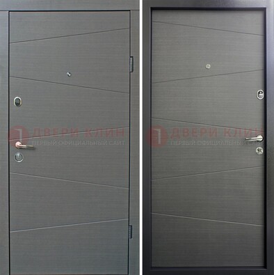Темная стальная дверь с филенчатой МДФ ДМ-228 в Раменском