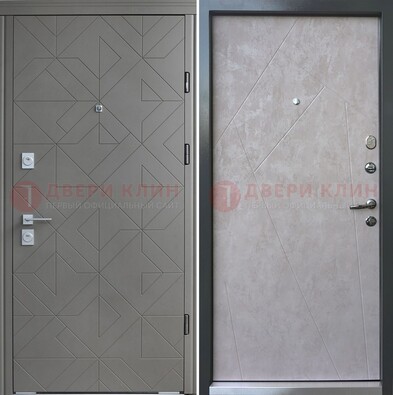 Входная дверь Серая стальная двер МДФ ДМ-257 в Раменском