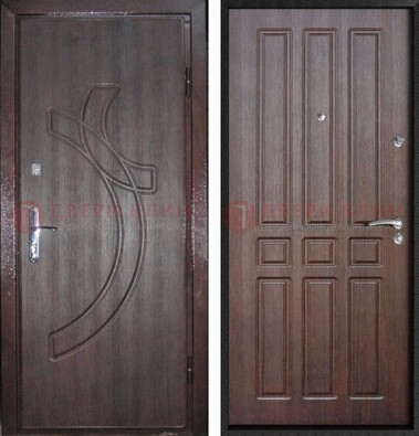 Коричневая железная дверь с МДФ и узором ДМ-345 в Раменском