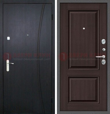 Темная стальная дверь с МДФ панелями ДМ-362 в Раменском