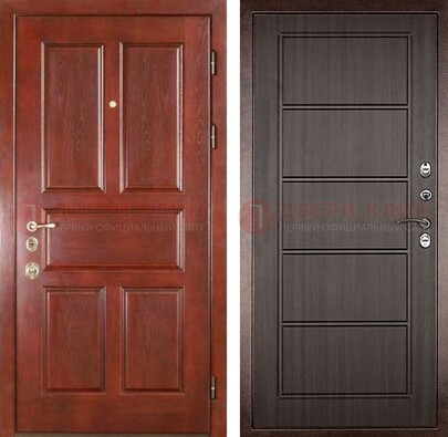 Красная металлическая дверь с МДФ в квартиру ДМ-387 в Раменском