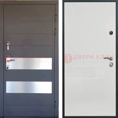 Металлическая дверь МДФ темная и светлая ДМ-420 в Раменском