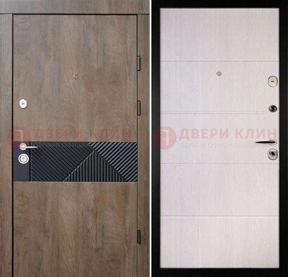 Современная стальная дверь с МДФ в квартиру ДМ-444 в Раменском
