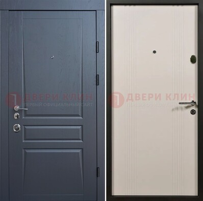 Темно-серая стальная дверь с МДФ хайтек ДМ-481 в Раменском