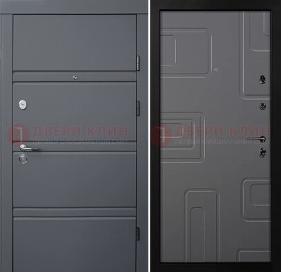 Серая металлическая дверь с МДФ в квартиру ДМ-485 в Раменском