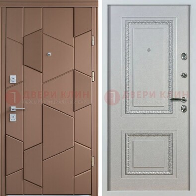 Квартирная стальная дверь с разными панелями МДФ ДМ-496 в Раменском