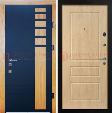 Двухцветная железная дверь с МДФ в квартиру ДМ-511 в Раменском