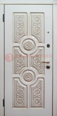 Уличная белая дверь для загородного дома с МДФ ДМ-529 в Раменском