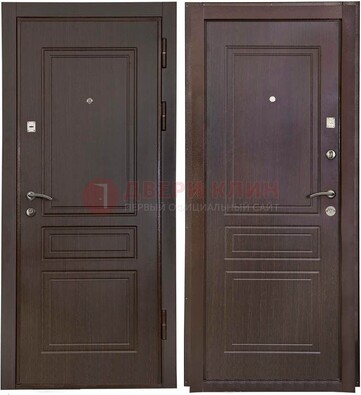 Антивандальная коричневая железная дверь с МДФ ДМ-61 в Раменском