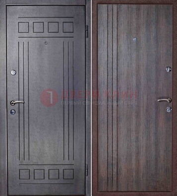 Темная стальная дверь с МДФ с рисунком ДМ-83 в Дзержинском