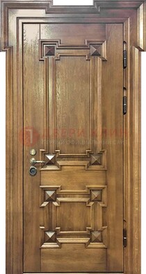 Филенчатая железная дверь с массивом дуба ДМД-56 в Раменском