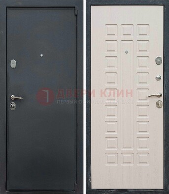 Черная металлическая дверь с порошковым покрытием ДП-101 в Раменском