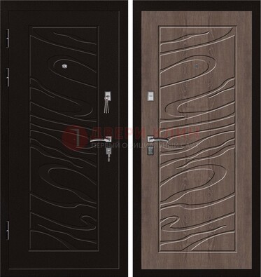 Темная железная дверь с порошковым окрасом ДП-127 в Раменском