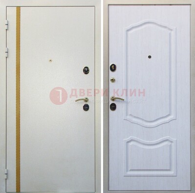 Белая входная дверь с порошковым напылением ДП-136 в Раменском