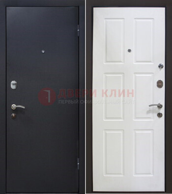 Черная металлическая дверь с порошковым покрытием ДП-193 в Раменском