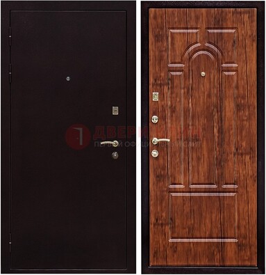 Темная железная дверь с порошковым покрытием ДП-194 в Белгороде