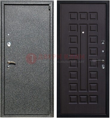 Черная стальная дверь с порошковым покрытием ДП-196 в Раменском
