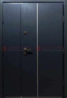 Темная металлическая дверь с порошковым покрытием ДП-220 в Реутове