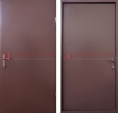 Коричневая железная дверь с порошковым покрытием и МДФ ДП-252 в Раменском