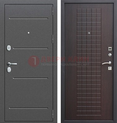 Металлическая дверь с порошковым покрытием и МДФ Махагон ДП-254 в Раменском