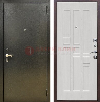 Входная дверь Темное серебро с порошковой отделкой и терморазрывом МДФ ДП-282 в Тихвине