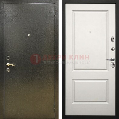 Металлическая темная дверь с порошковым напылением и классической МДФ ДП-298 в Раменском