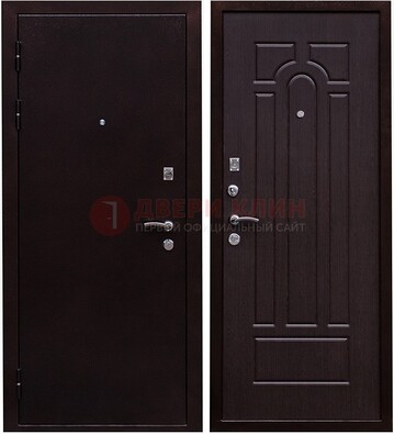 Черная стальная дверь с порошковым покрытием ДП-35 в Раменском