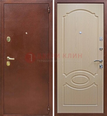 Коричневая металлическая дверь с порошковым окрасом ДП-76 в Раменском