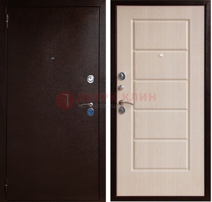 Коричневая металлическая дверь с порошковым окрасом ДП-92 в Раменском