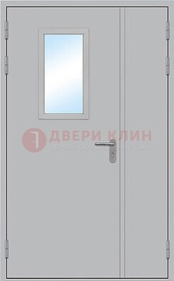 Белая входная техническая дверь со стеклянной вставкой ДПП-10 в Оренбурге
