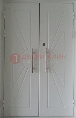 Парадная двухстворчатая дверь с фрезерованным МДФ ДПР-14 в Раменском