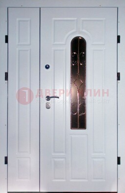 Входная дверь Винорит со стеклом в белом цвете ДСК-277 в Раменском