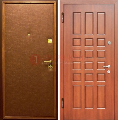Коричневая входная дверь с винилискожей ДВ-16 в Раменском