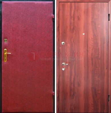 Красная входная дверь с винилискожей ДВ-30 в Раменском
