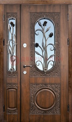 Железная дверь с виноритом и ковкой ДВТ-180 в Раменском